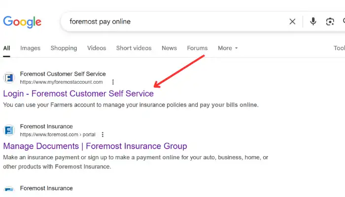ForemostPayOnline official login link screeenshot ForemostPayOnline official login link screeenshot